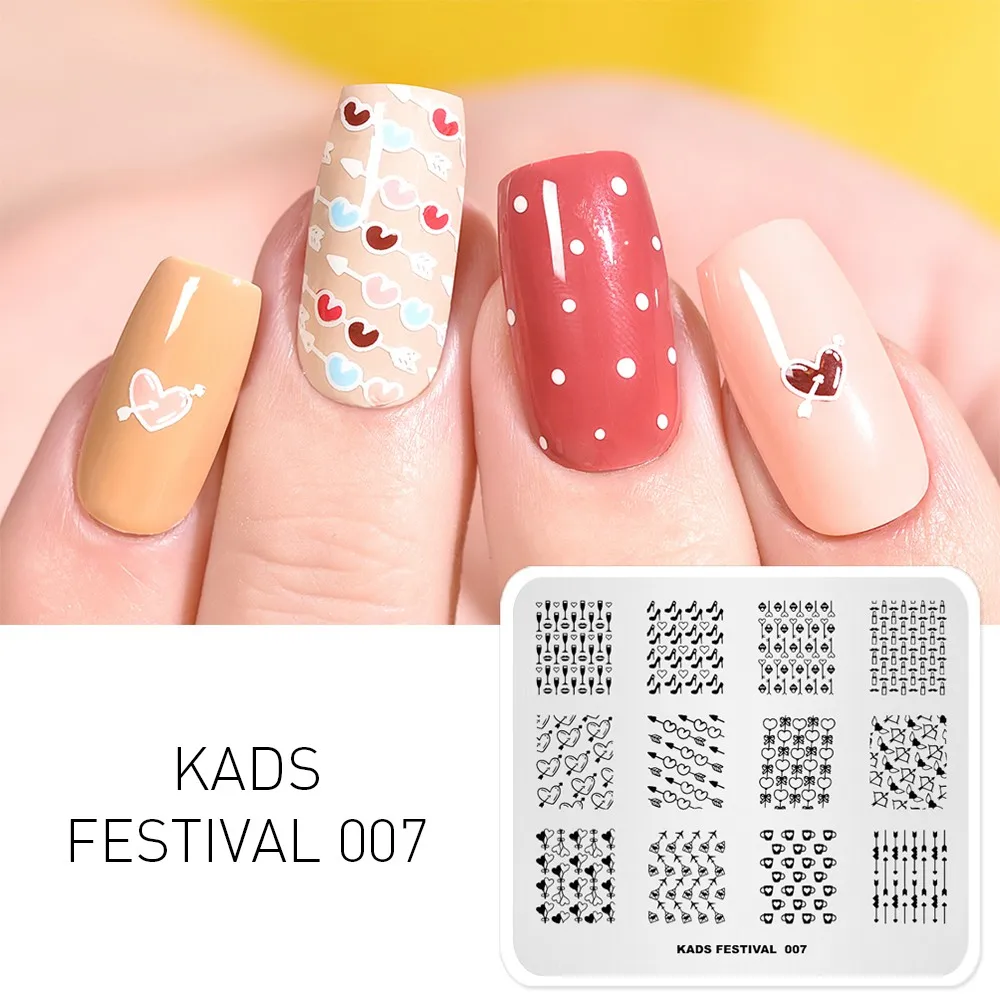 Festival 007 KADS Стемпинг 34 дизайнов цветы живоные геометрический шаблон Пластины для стемпинга Штамп для ногтей Трафареты для ногтей для М - Цвет: Festival 007