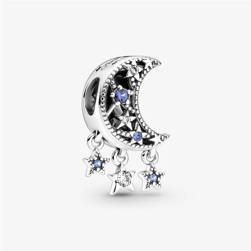 

2021 New Arrival 925 Silver Galaxy Astronaut Picking Stars Tree Double Charm Glazed Beads Suitable for Pandora Charm Bracelet