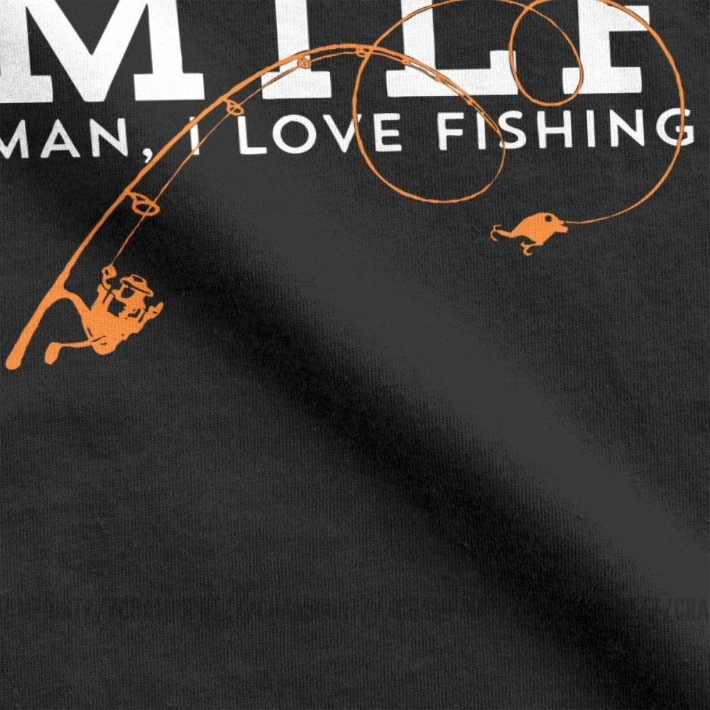 Мужские футболки с принтом &quotмилф&quot &quotЯ люблю рыбалку&quot классные коротким