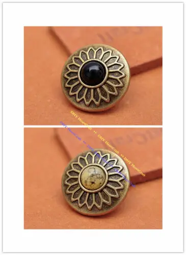 7X смешанные цвета латунный цветок кожевенное ремесло седло головной убор