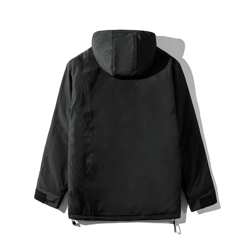 Croxx Techwear Men's Black Field Coat Water Resistant Windproof Quilted Lining Hoodie Jacket Hip Hop Punk Fashion | Мужская одежда