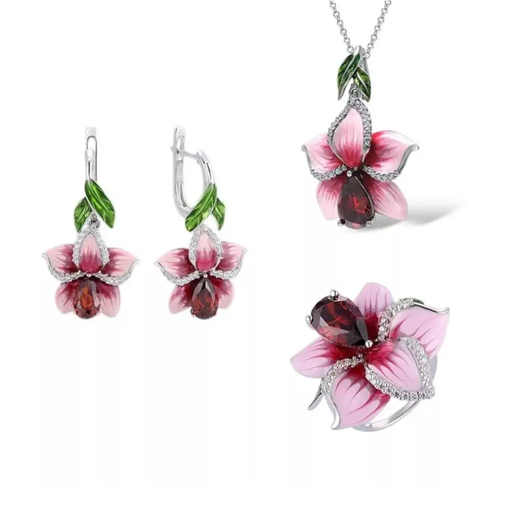 Эмалевые Ювелирные наборы женские кольца ручной работы с эмалью | Украшения и