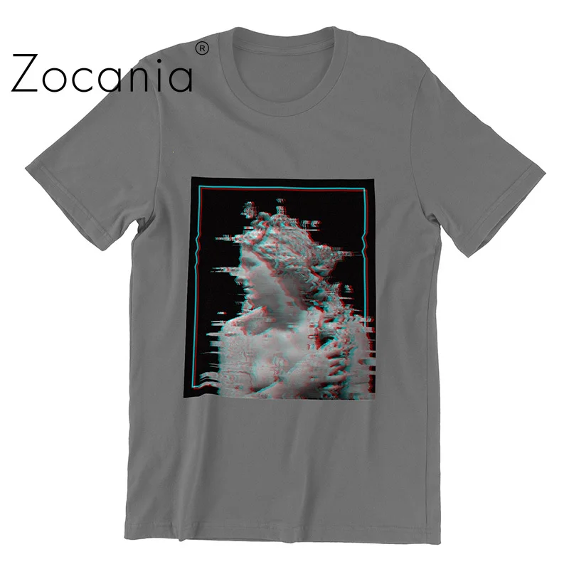 

Summer Oversized T-shirt Sculpture Pattern Printing Women's T-shirt Fashion Casual Top Girls Cotton Short Sleeve T-shirts 2021