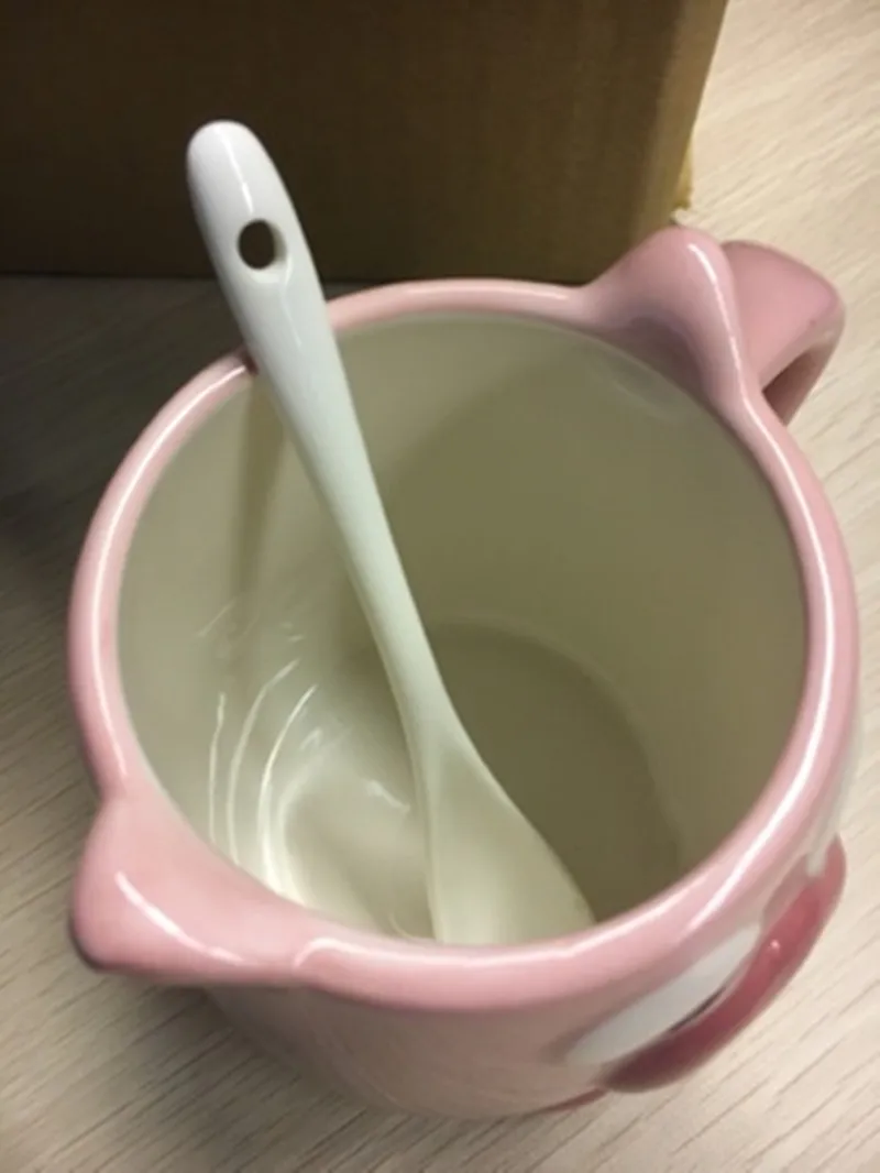 Керамическая кофейная кружка с изображением Милого Розового поросенка 450 мл