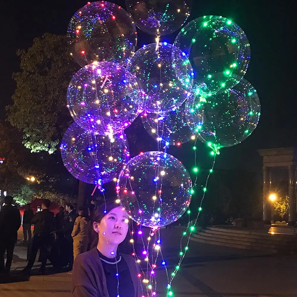 

18 Inch LED Luminous Balloon Transparent Round Bubble Birthday Party Wedding Decoration LED Bubble Balloon Baby Shower Kids Toy