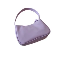 designer handbag vintage baguette bag women pu leather shoulder bag solid color armpit white bag french subaxillary bag