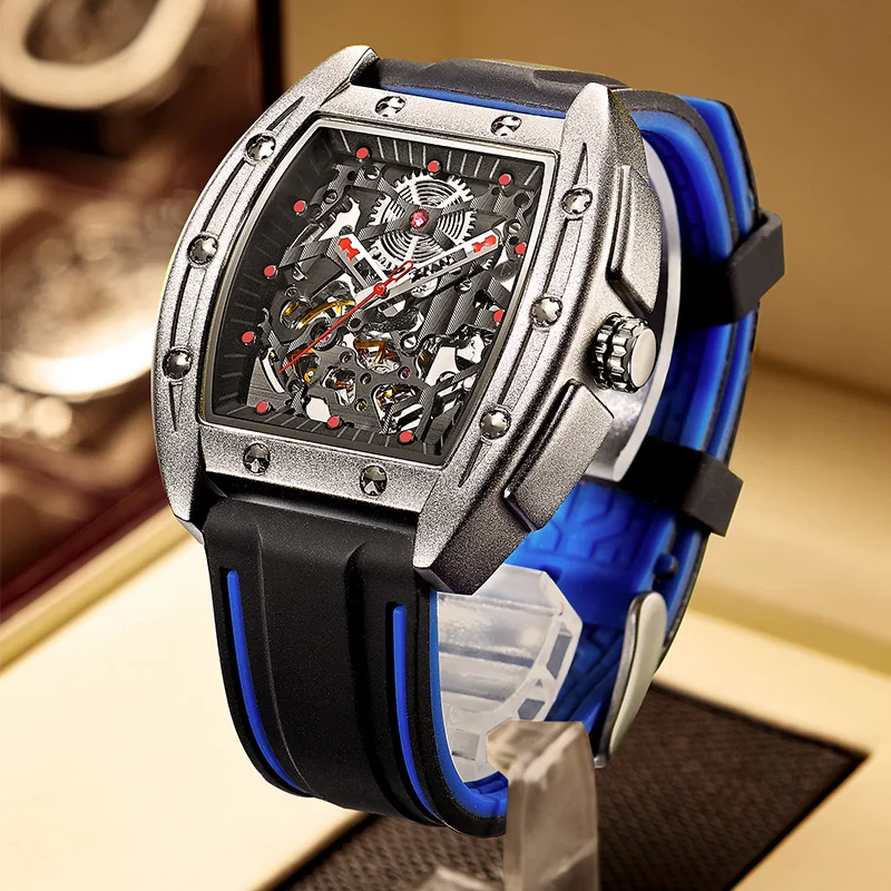 

AILANG New 2020 Watch For Men Mechanical Wristwatches Hollow Luminous Tonneau Watches Men's Automatic Mechanical Watch Swiss