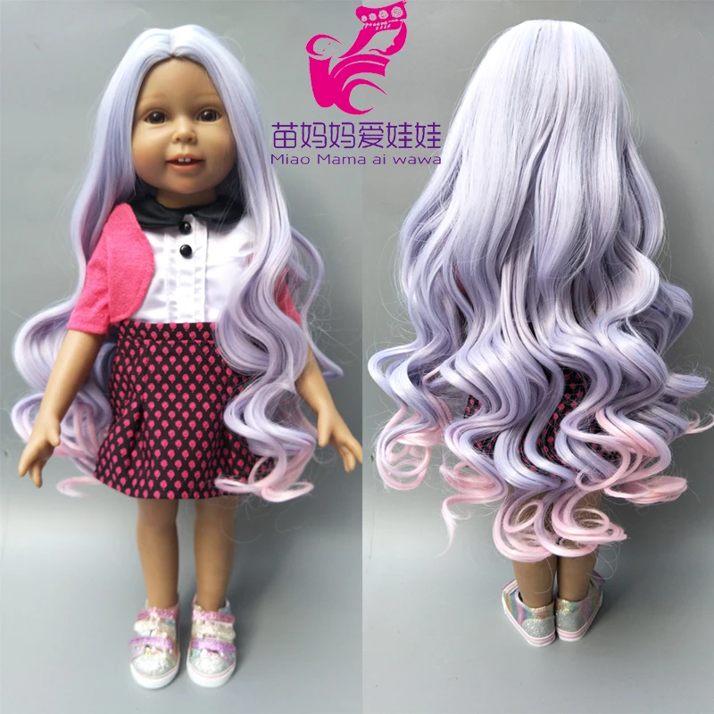 18 дюймов с круглым вырезом для девочек длинные кудрявые волосы 25 28 см головы