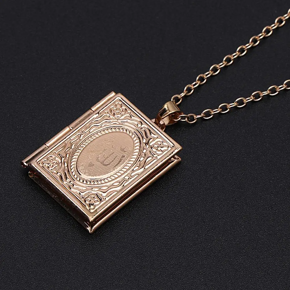 Ожерелье унисекс Коран кулон с фото ювелирное изделие надписью Аллах изысканный
