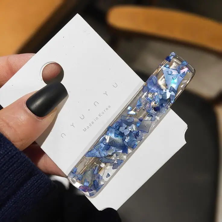 Шпилька для волос девочек Женская с блестками блестящая цветная прозрачная