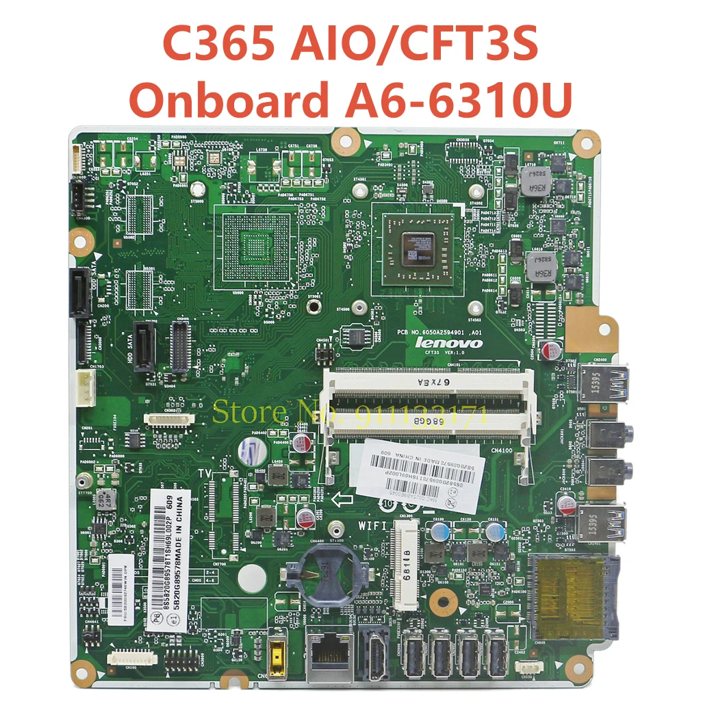 Новинка материнская плата все-в-одном для Lenovo C365 AIO CFT3S AMD C365W8P A6-6310U DDR3 5B20G99139 |