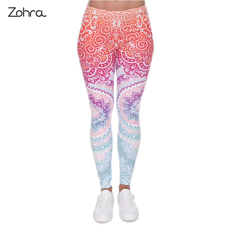 

Женские леггинсы с принтом ZOHRA, облегающие леггинсы с высокой талией, эластичные штаны для бега, йоги, бодибилдинга, фитнеса, 40