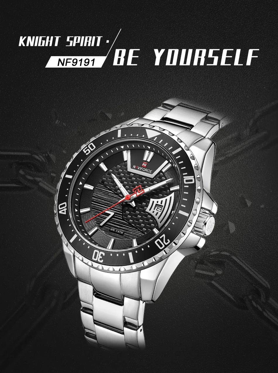 

Naviforce Mens Watches Top Brand Luxury Stainless Steel Strap Smart Military Relogio Masculino Quartz Clock For Male Fashion