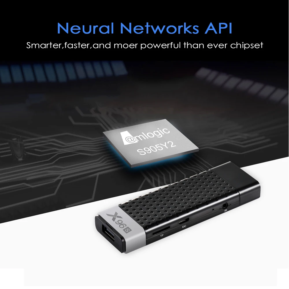 Смарт ТВ-флешка X96S Android 9 0 DDR3 4 Гб 32 ГБ четырехъядерный Amlogic S905Y2 двойной Wi-Fi BT4.2 1080P 4K