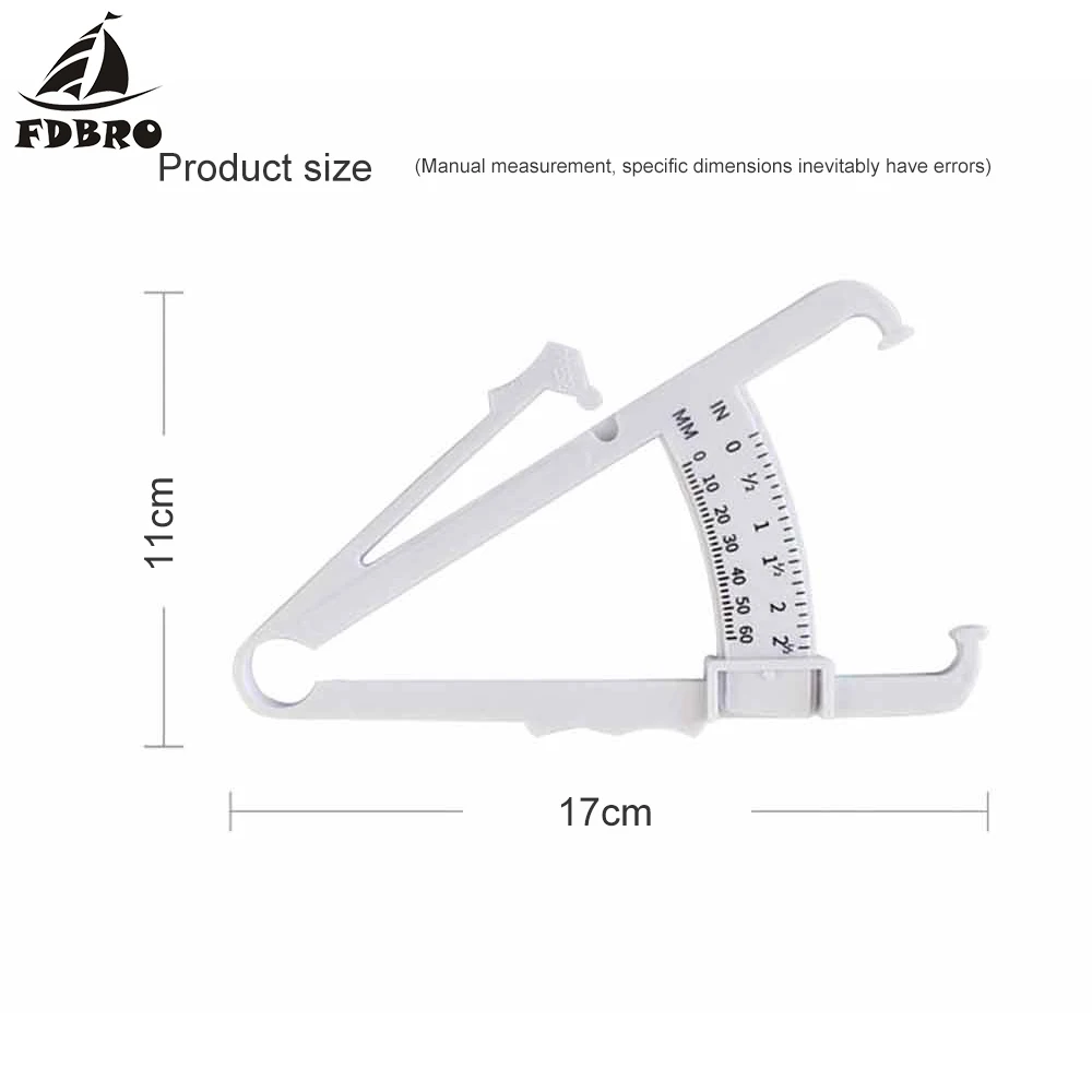 

FDBRO Fitness Clip Fat Measurement Tool Slim Chart Skin Fold Body Fat Monitors Personal Body Fat Loss Tester Calculator Caliper
