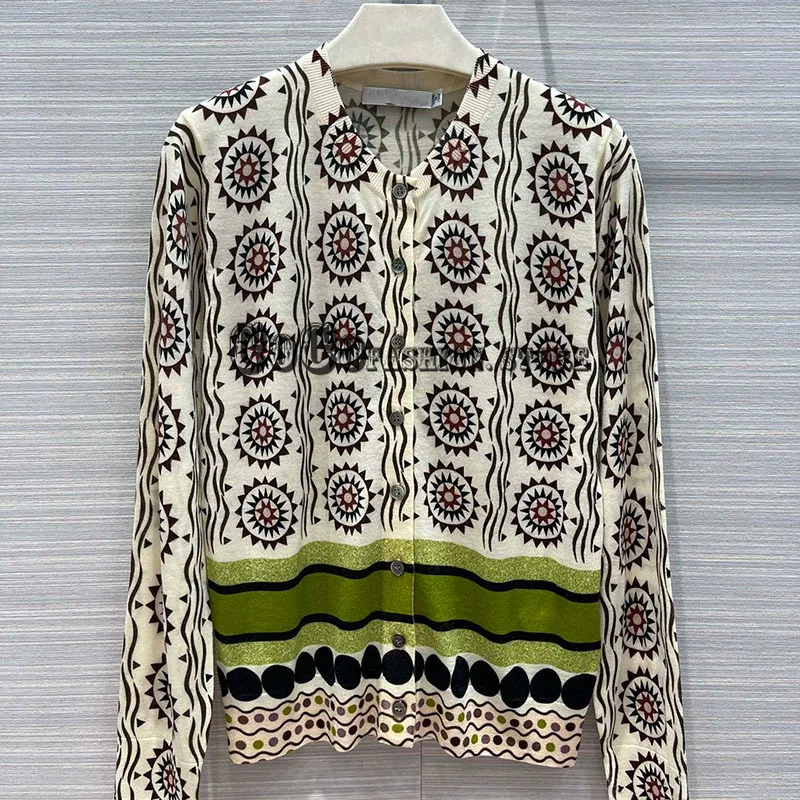 

Luxury design 2021 autumn new branded fashion long sleeve Striped letter print cardigan women buttons knitted sweater cardigans