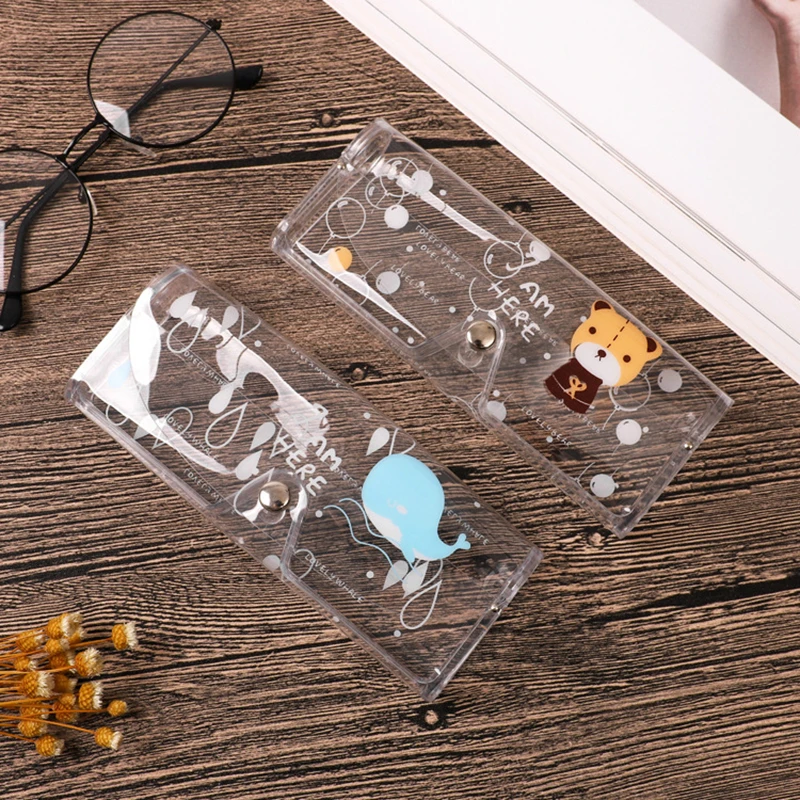 

Cute Cartoon Sunglasses Eyewear Cases Women's Transparent PVC Eyeglass Case Cover Eye Glasses Bags Eyewear Accessoires
