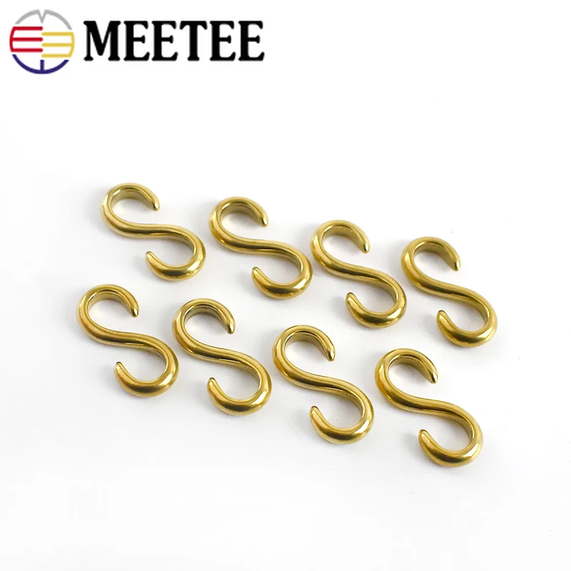 5 предметов в партии 20 штук Meetee Чистый медный крюк S Форма твердой латуни пряжки
