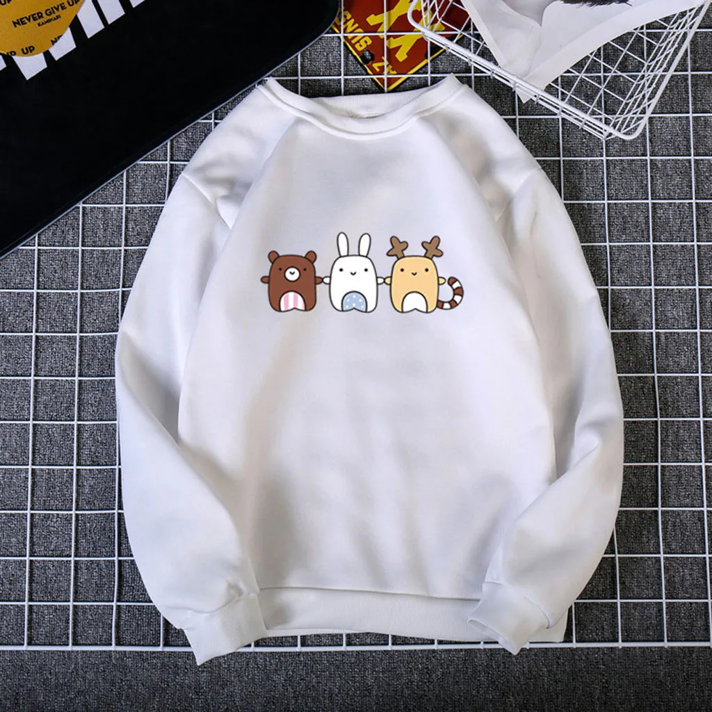 Женская модная блузка с мультяшным принтом женские корейские свободные топы