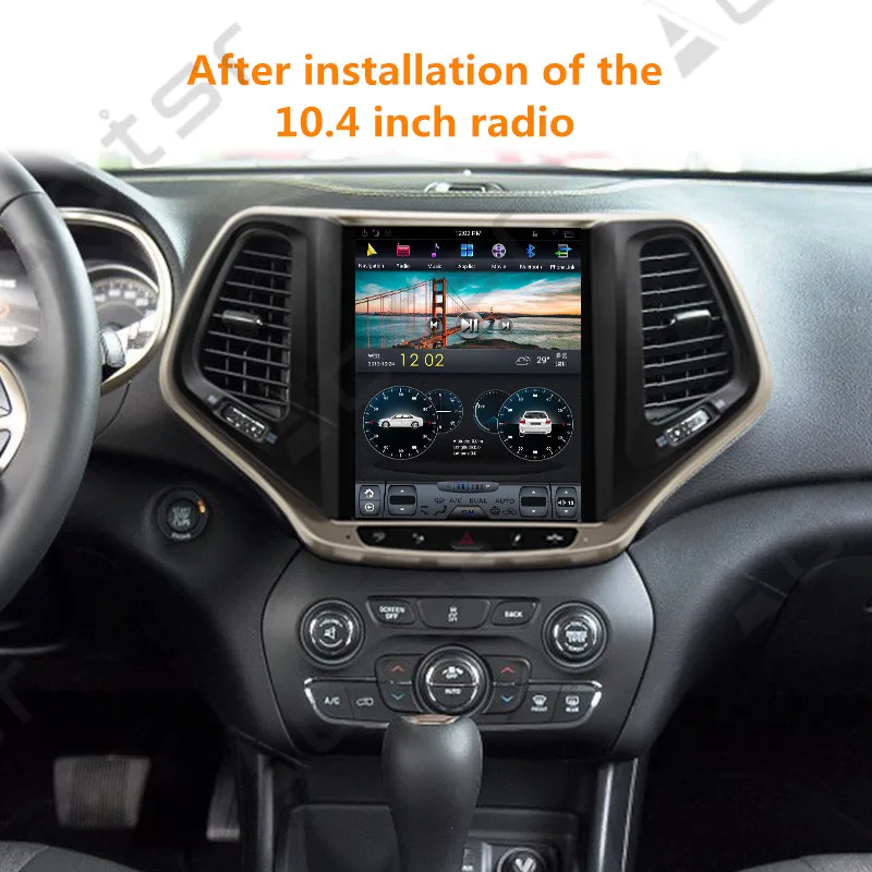 Автомобильный радиоприемник в стиле Tesla на Android 9 с GPS-навигацией для JEEP Cherokee 2014-2019