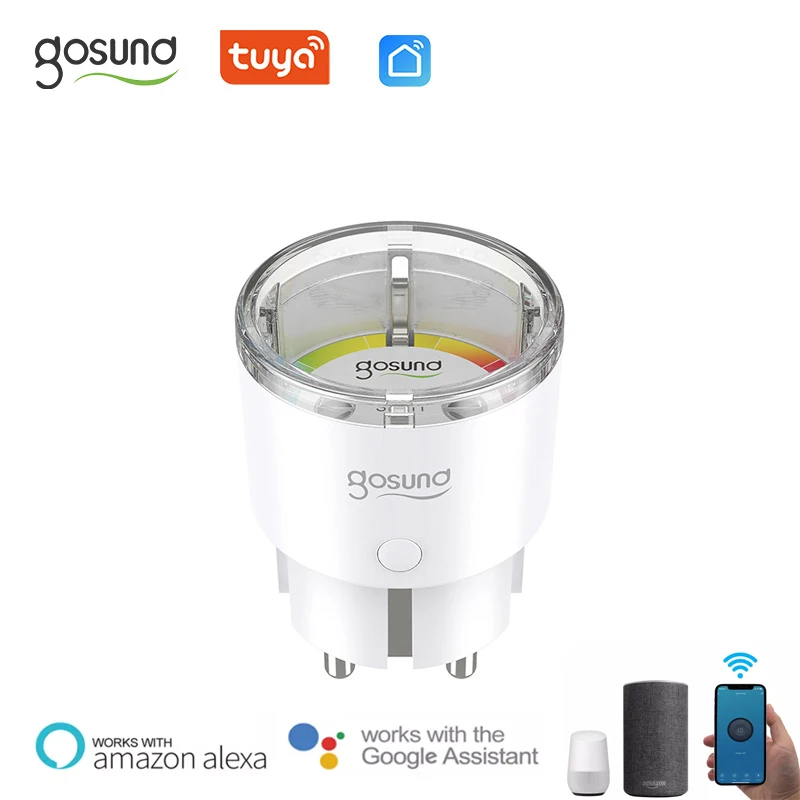 

Gosund Tuya Smart Plug WiFi Socket EU 15A Power Monitor Timing Remote Control Home Works With Alexa Google Home No Hub Required