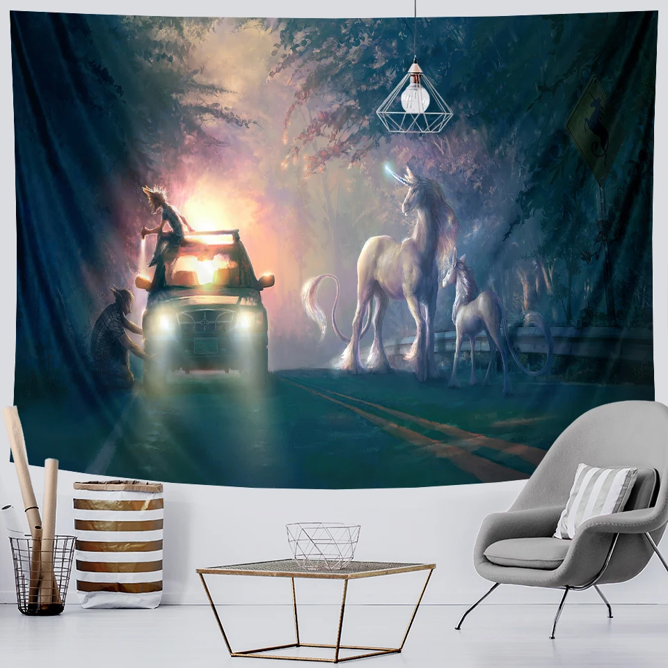 Психоделическая сцена Животное Искусство Гобелен Мандала гобелен хиппи Богемия