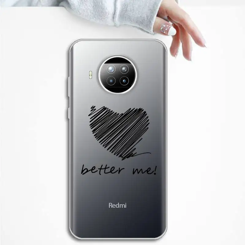 

Couples Cartoon Lovely Heart Painted-1 Phone Case Transparent Clear for Xiaomi Redmi note 10 t 8 9 pro lite 11