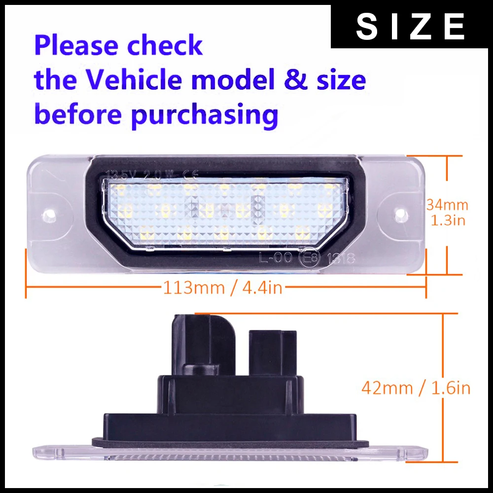 2 шт. Led подсветка номерного знака для Nissan Versa Pulsar GTR Fuga Maxima Leaf Cube Sentra 350Z 370Z Leaf Cefiro