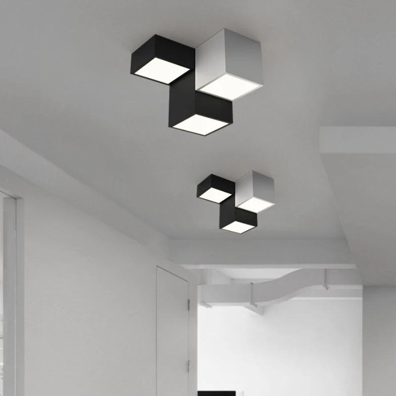 Минималистичные комбинированные металлические потолочные лампы в