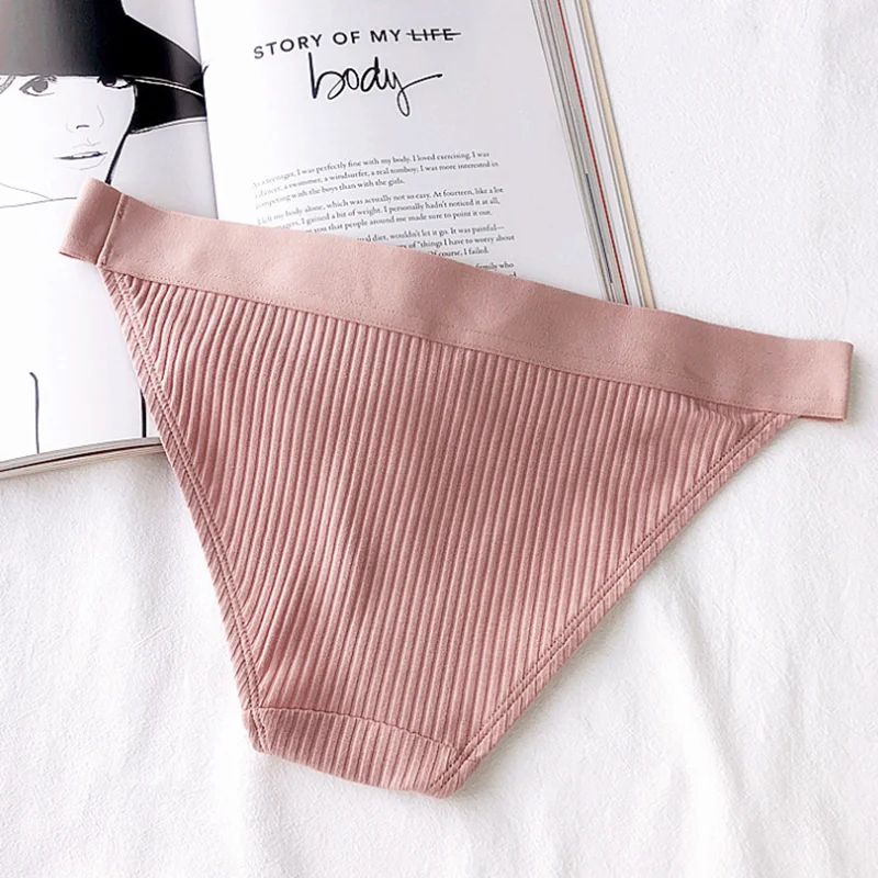Simple New Design Ladies Soft Comfort Panties Thread Cotton Womens Low-Rise Briefs Plus Size Free Shipping | Женская одежда