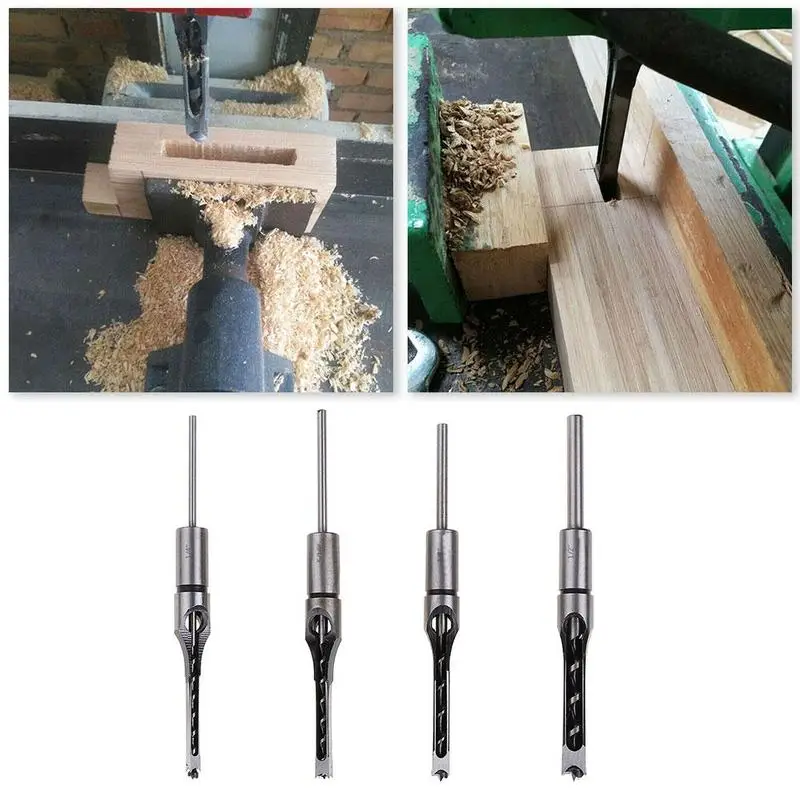 

Hollow Square Hole Saw Mortiser Chisel Auger Drill Woodworking Bit Tool O9E6