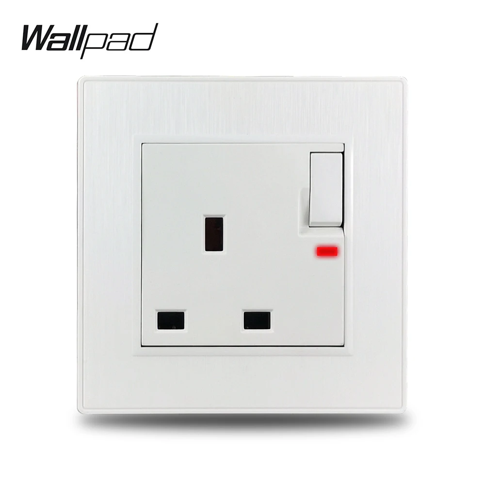 Настенная розетка Wallpad S6 белая 13 а Великобритания 3 контакта электрическая