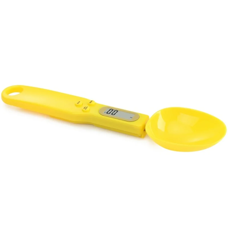 Yellow Портативные 500 г/0,1 г точные цифровые кухонные мерные ложки, электронные ложки, вес, объем еды, ЖК-дисплей, весы для еды - Цвет: Yellow
