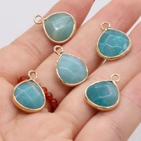 natural stone gem amazonite pendant beads handmade craft diy necklace bracelet earrings jewelry accessories gift making 18x14mm