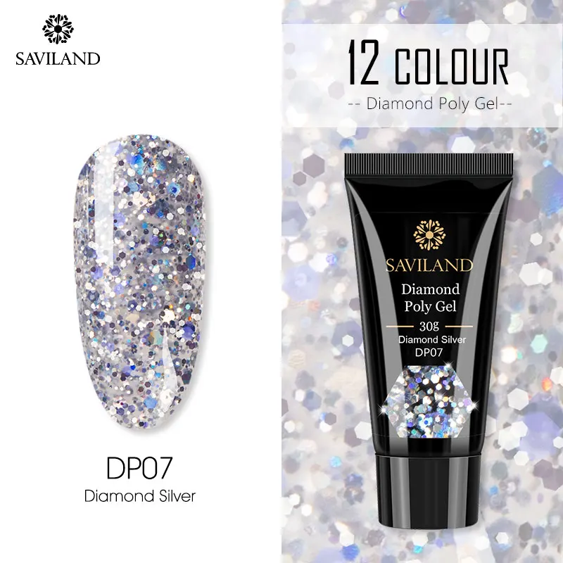 30ml DP07 SAVILAND Блестящий полигель 30 мл 15 мл Блестящий блестящий гель камуфляж УФ-гель для наращивания ногтей полноцветный дизайн - Цвет: 30ml DP07