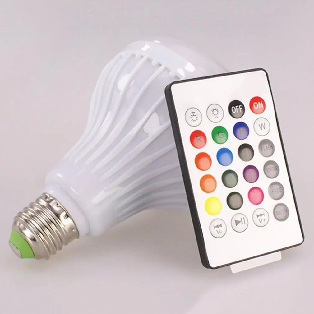 Bluetooth-динамик умная Светодиодная лампа E27 RGB светильник Вт Музыка Воспроизведение