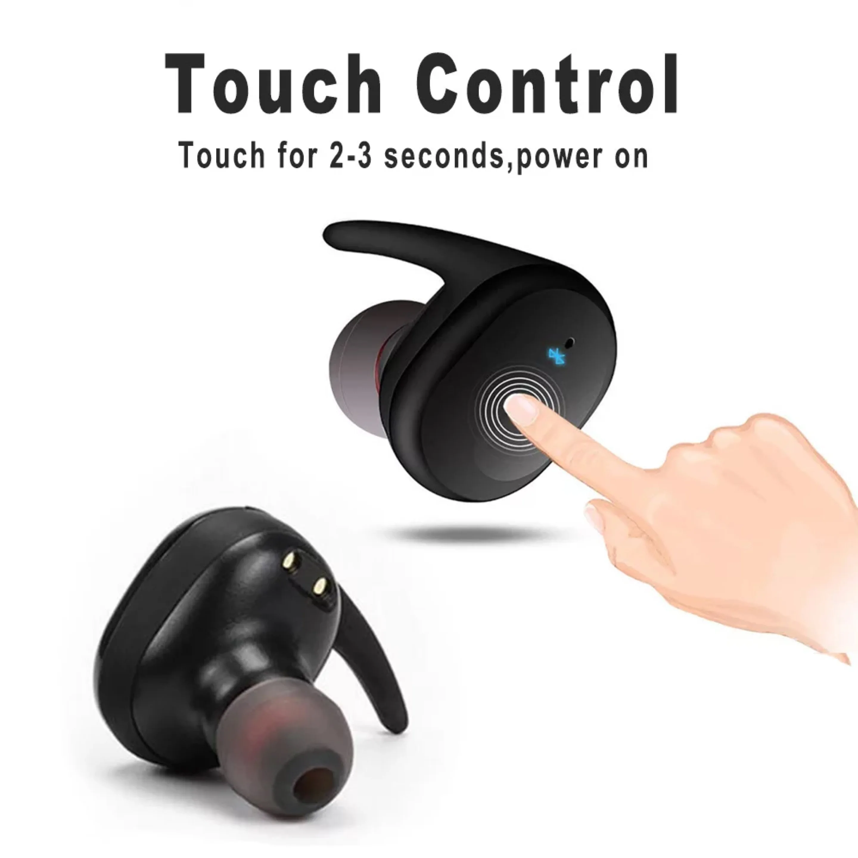 TWS 5.0 noise reduction Bluetooth headset 3D touch comfortable sweat-proof wireless with dual microphone | Электроника