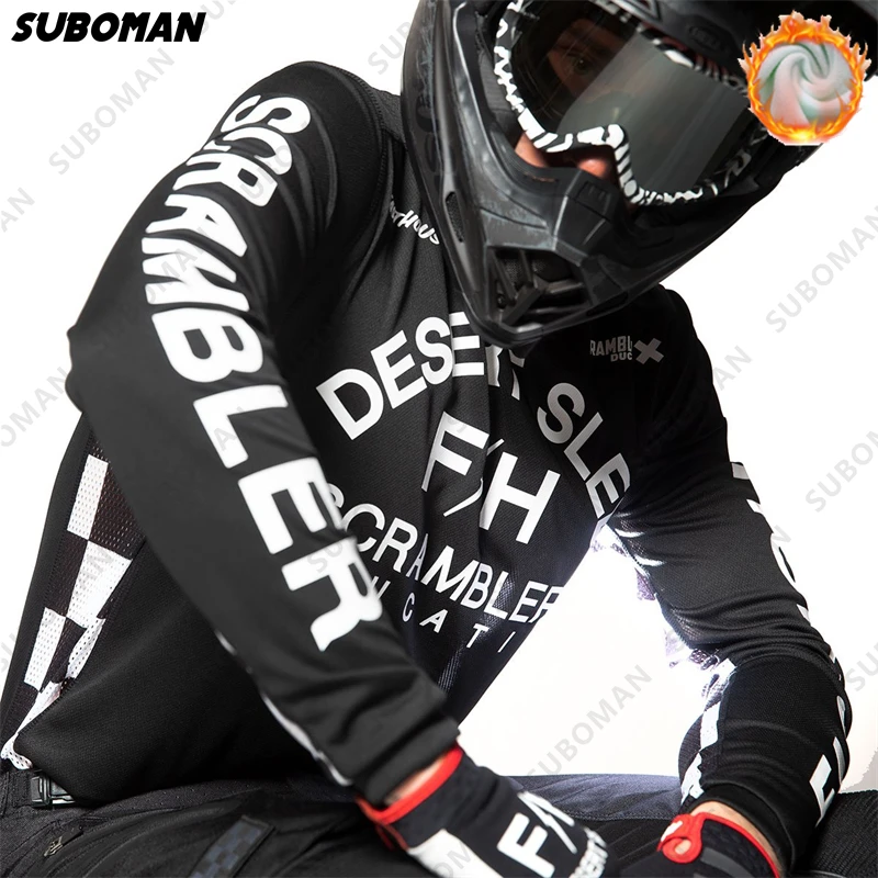 

Tshirt 2021 New Winter Thermal Fleece Long Sleeve Cycling Clothing Downhill Jersey Bicycle Mountain Bike Clothing DH MTB poc bmx