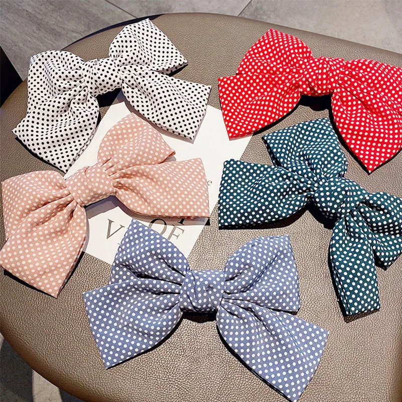 

Заколки для волос в горошек, с большим бантом, 19 см