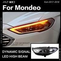 akd car styling for ford fusion headlights 2017 2020 mondeo led headlight dynamic signal animation drl bi xenon auto accessories