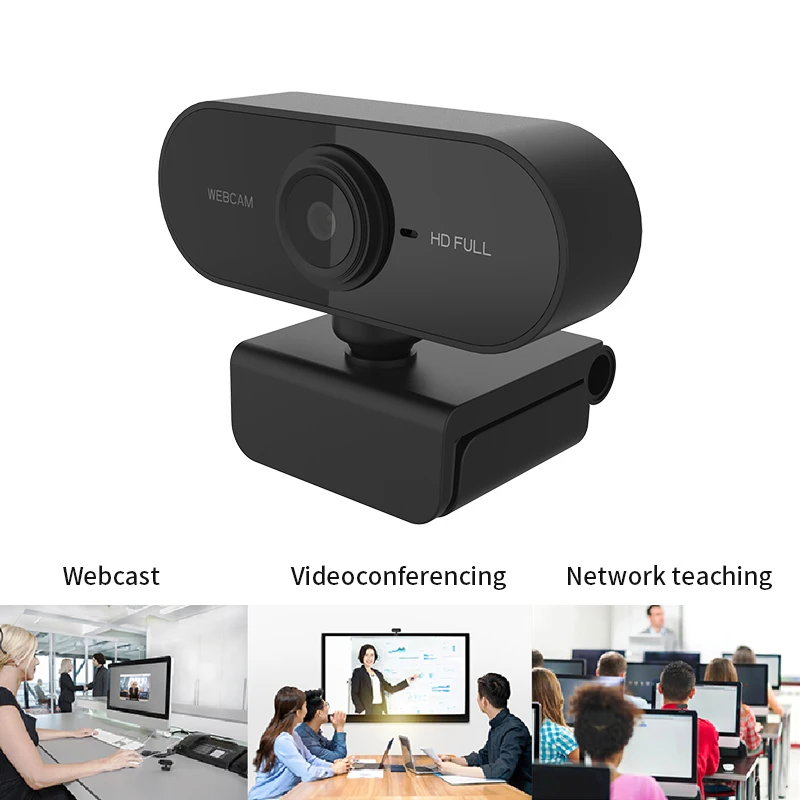 

360 Degrees Computer Webcams 1080P HD Auto Focus Webcam PC Web Camera With Mic Rotatable Cameras For Live Broadcast Video Gamer