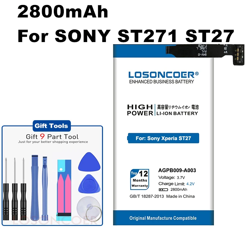 Смартфон LOSONCOER 2800 мАч для Sony Ericsson Xperia Go ST27A ST27 ST27i|battery for|batteries batteriesbattery for sony xperia |