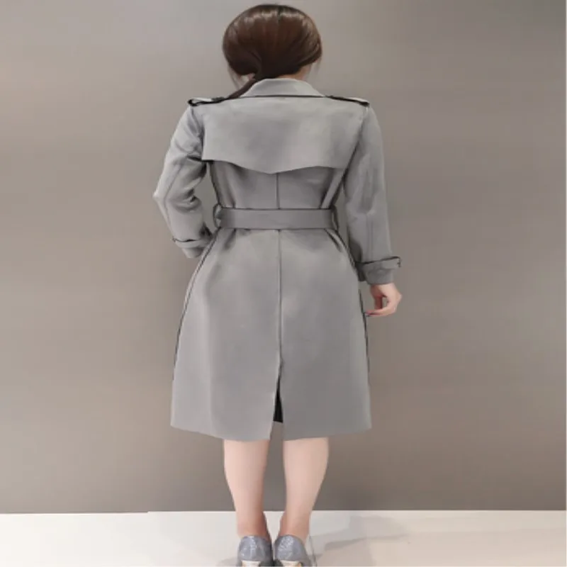 Женское демисезонное пальто тренчкот с отложным воротником длинный Женская