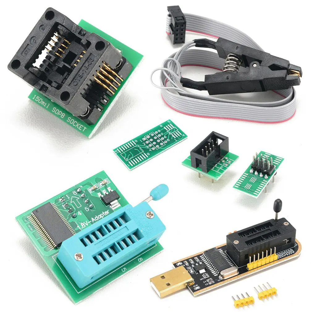 Программист SOIC8 SOP8 тестовый зажим для EEPROM 93CXX/25CXX/24CXX WCH341A Flash BIOS USB 1 8 V адаптер Soic8
