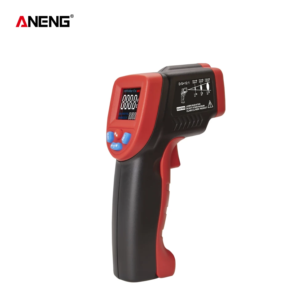 ANENG GM550B+ цифровой инфракрасный термометр, гигрометр, метеостанция, измеритель температуры, измеритель влажности, лазерный термометр - Цвет: Красный