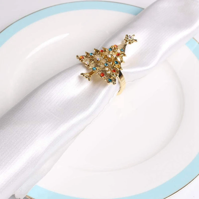 

6Pcs Christmas Napkin Button Napkin Ring Napkin Ring Cloth Ring Diamond Christmas Napkin Rings