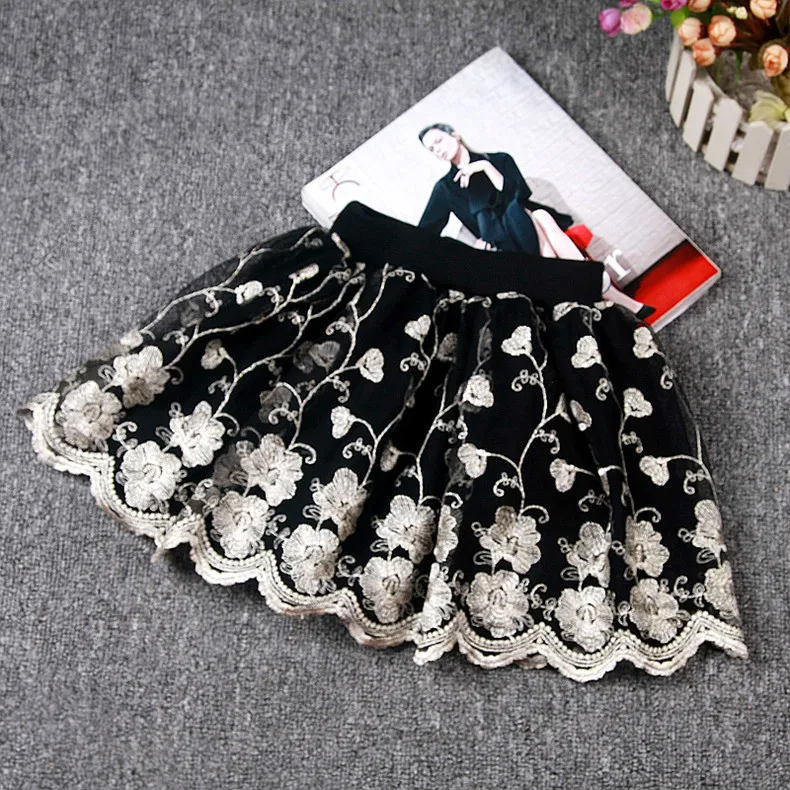 

Girls' Tutu Skirts 2021 Summer Children's Girls Net Yarn Gauze Princess Short Skirts Baby Girl Fluffy Skirts Lace Flower Skirt