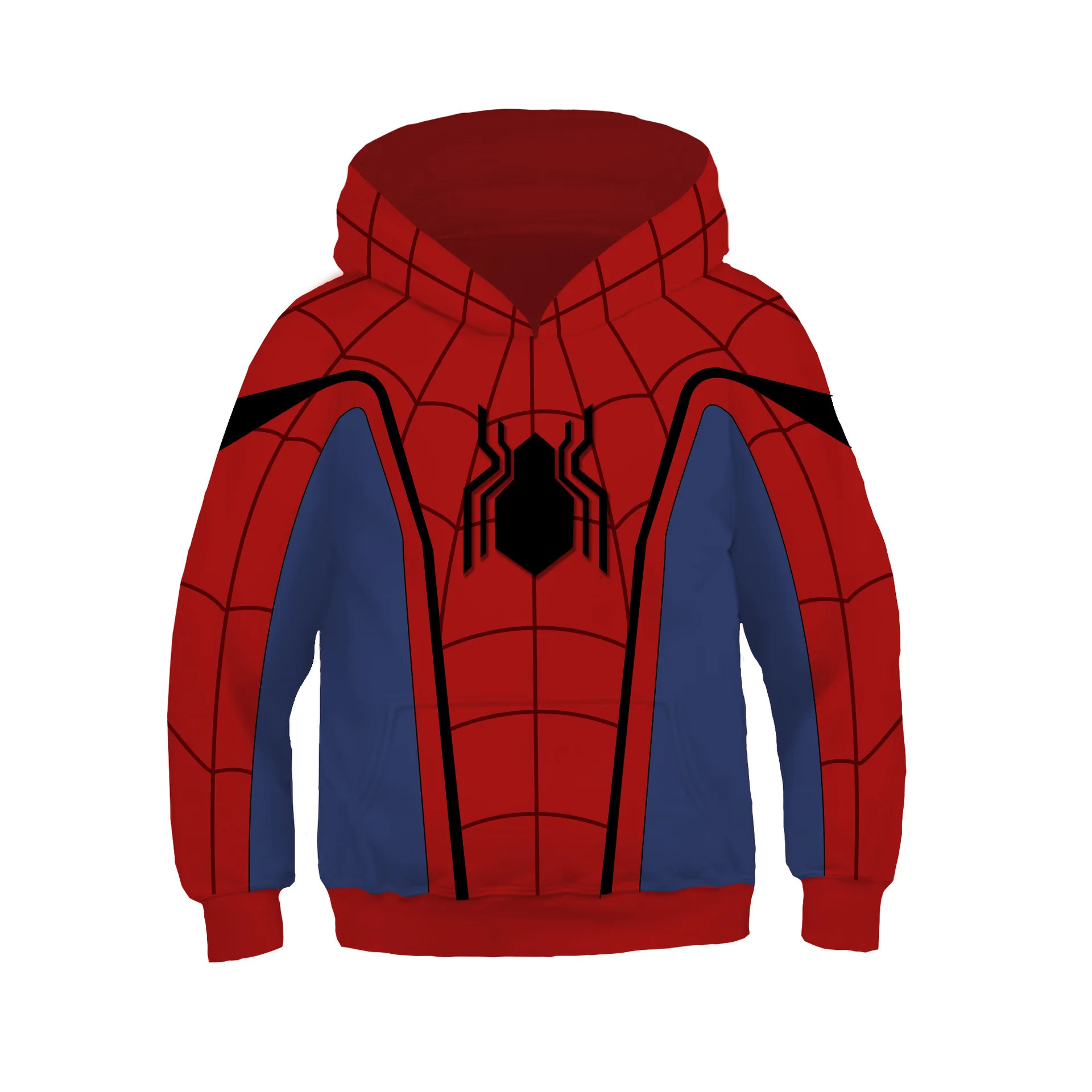 Для детей по мотивам мультфильмов толстовки с капюшоном героями в Spider текстами и