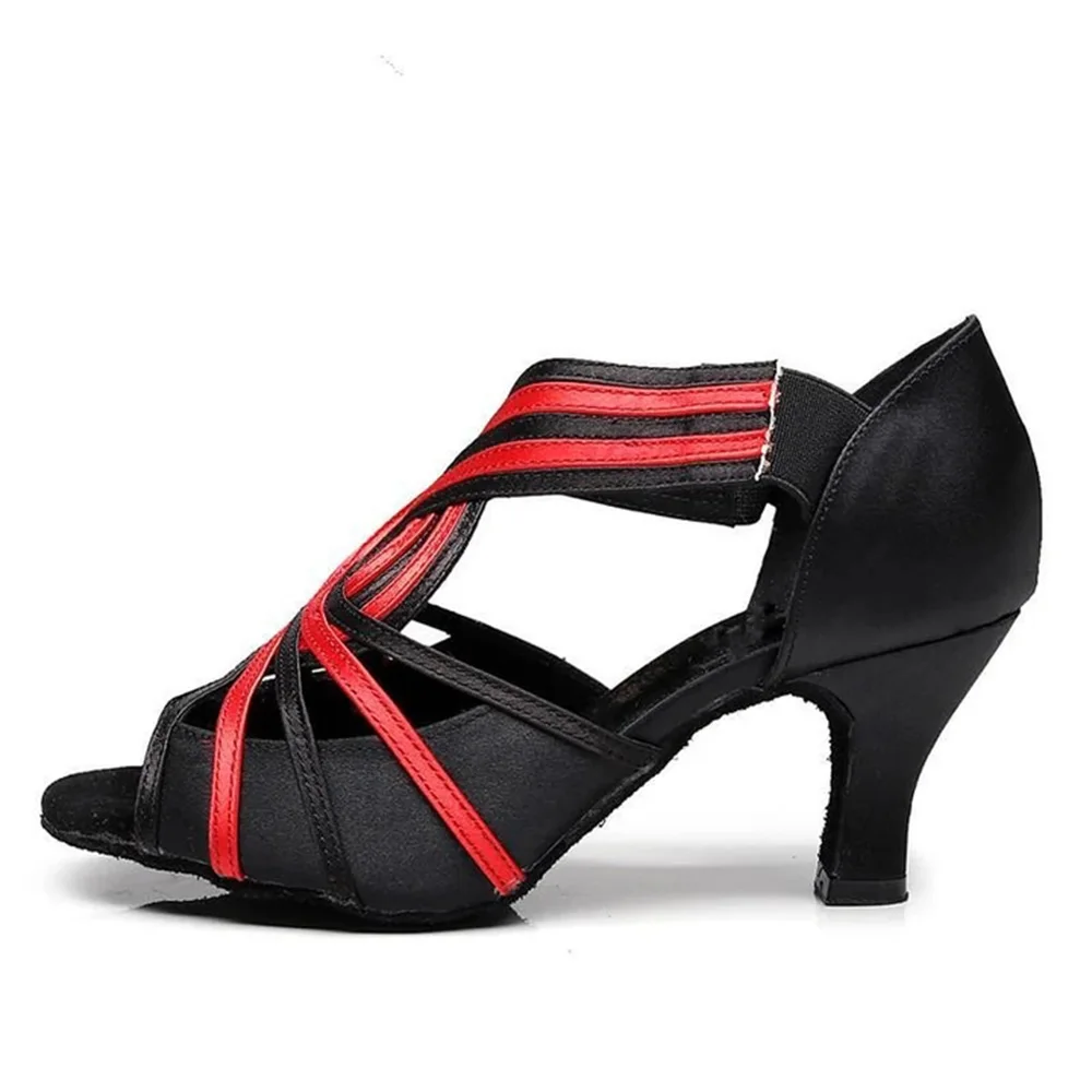 Dance Shoes Latin Woman Blue And Red Salsa Tango Dancing Shoes Banquet  Wedding Shoes For Women High Heel Sandals Ballet Boots