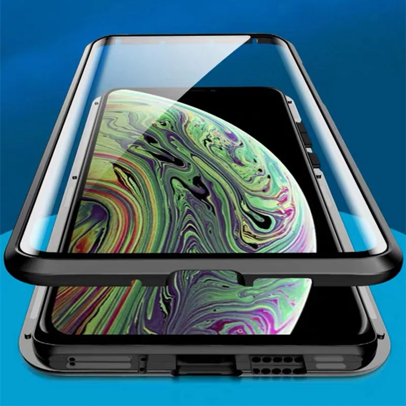 Двухсторонний Магнитный адсорбционный чехол для телефона iPhone 11 Pro Max чехлы X XR XS 6 6S
